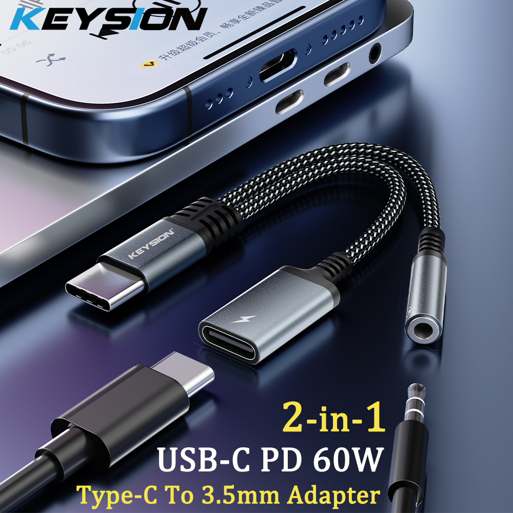 Earphone Splitter Jack - KEYSION 2 in 1 Type C