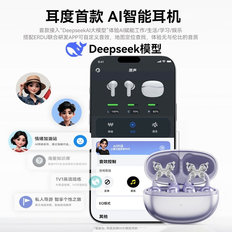 Erdu Ear Clip Wireless Earphon - Noise Cancelling Headphone ulasan dan harga