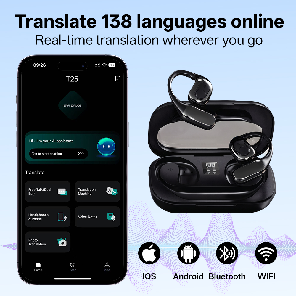 MSAI T23 AI Translator Earbuds - Earbuds Charging Case ulasan dan harga