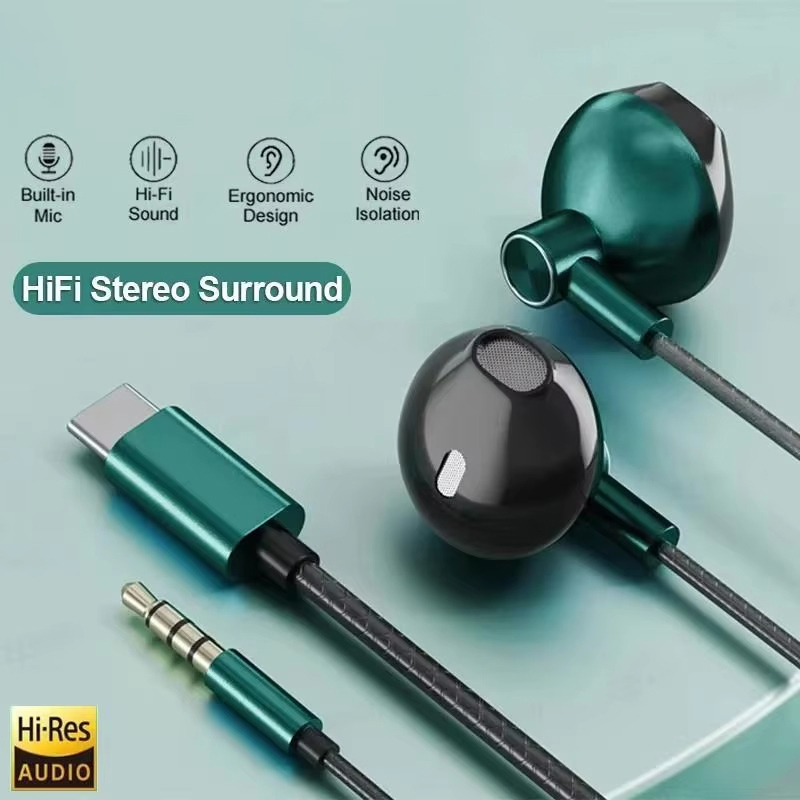 Type C 3.5mm HIFI Stereo Wired - Audiophile Headphone Wired ulasan dan harga