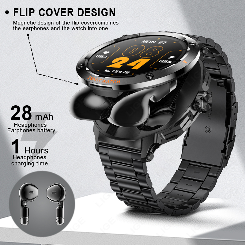 New Men's 2 In 1 Headset Smart - Earbuds Charging Case ulasan dan harga