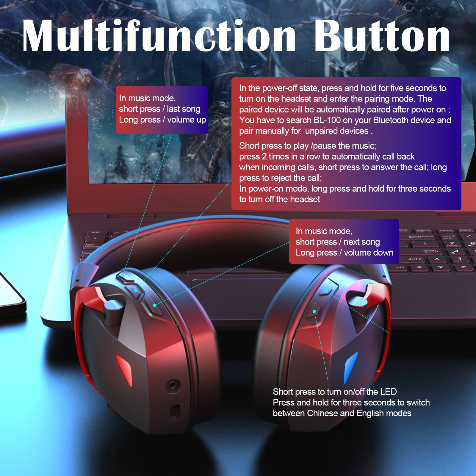 Wireless Gaming Headset with D - Gaming Headset Rgb ulasan dan harga