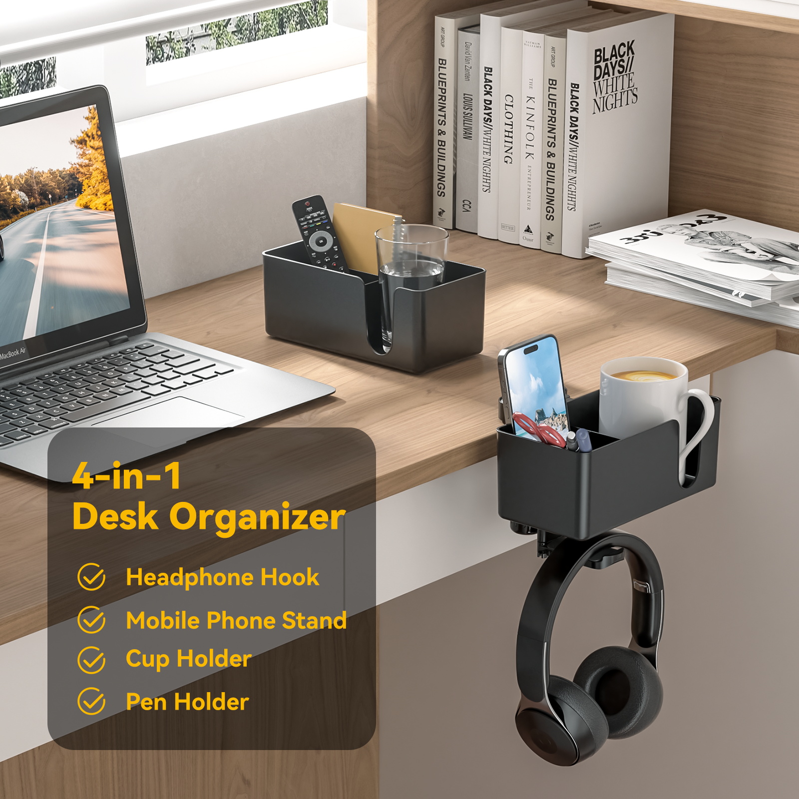 4 in 1 Desk Headphone Hanger C - Headphone Stand Desk ulasan dan harga