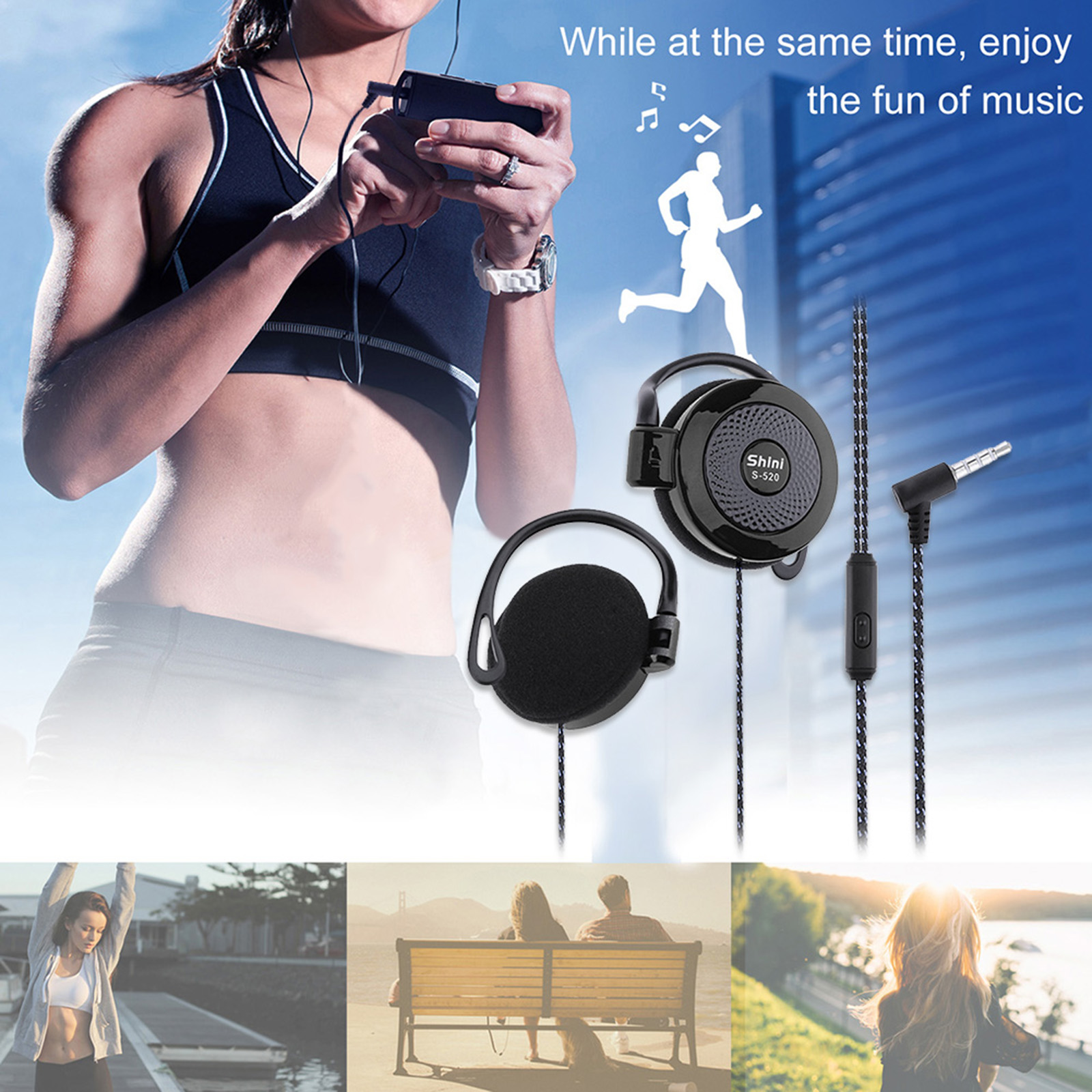 【Sale】3.5mm Wired Headset Ear  - Sports Earphone Hook ulasan dan harga