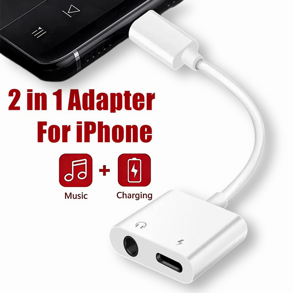 2 in 1 iOS to 3.5mm Jack Audio - Earphone Splitter Jack ulasan dan harga