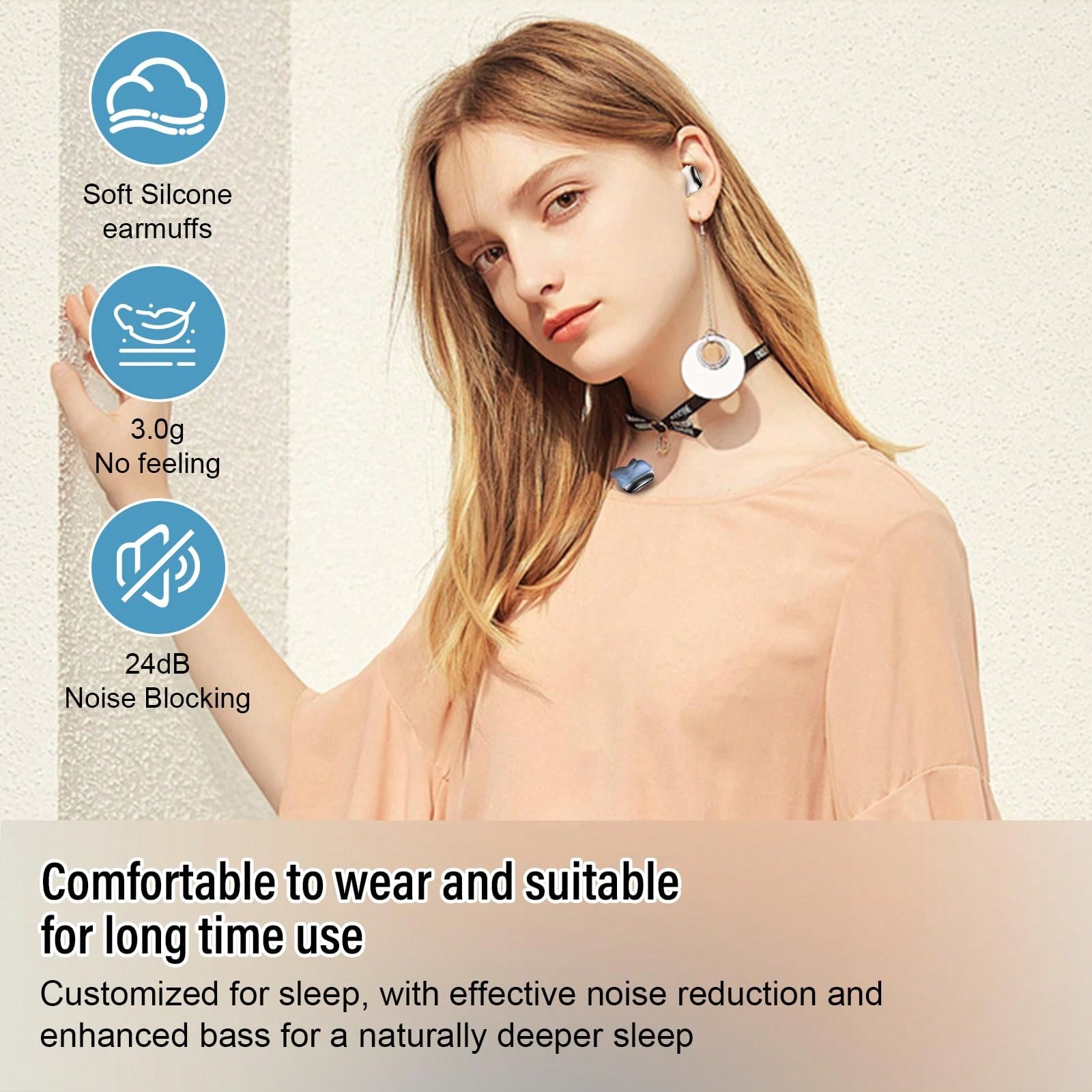 Sleep Earbuds Bluetooth 5.4 In - Earbuds Charging Case ulasan dan harga