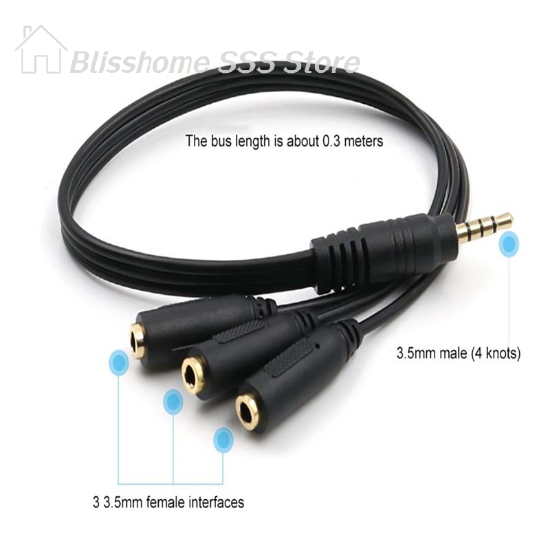 【S】3.5mm 3 Way Port Aux Multi  - Earphone Splitter Jack ulasan dan harga