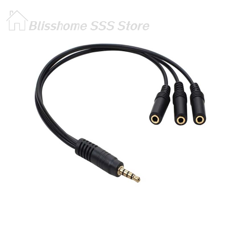 【S】3.5mm 3 Way Port Aux Multi  - Earphone Splitter Jack ulasan dan harga