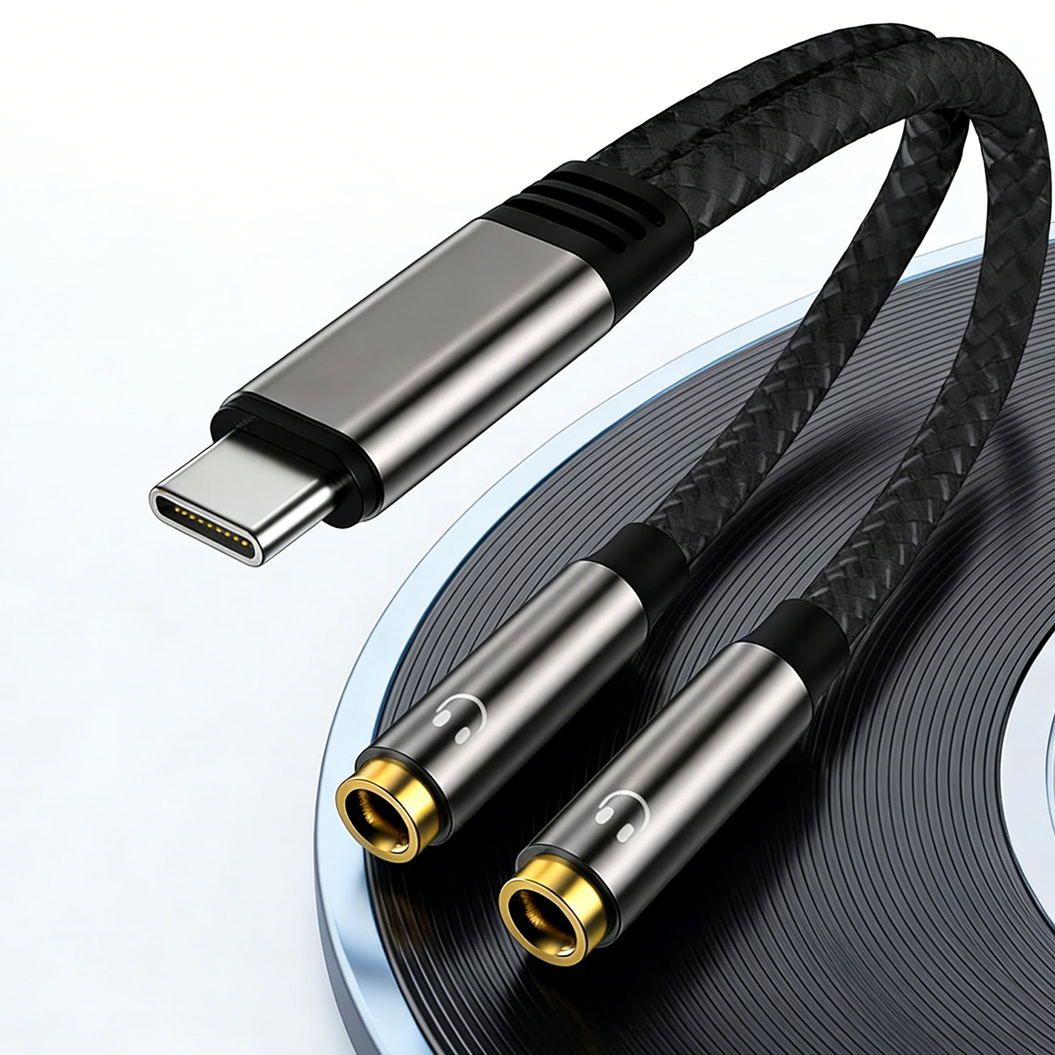 USB C To Dual 3.5mm Female Hea - Earphone Splitter Jack ulasan dan harga