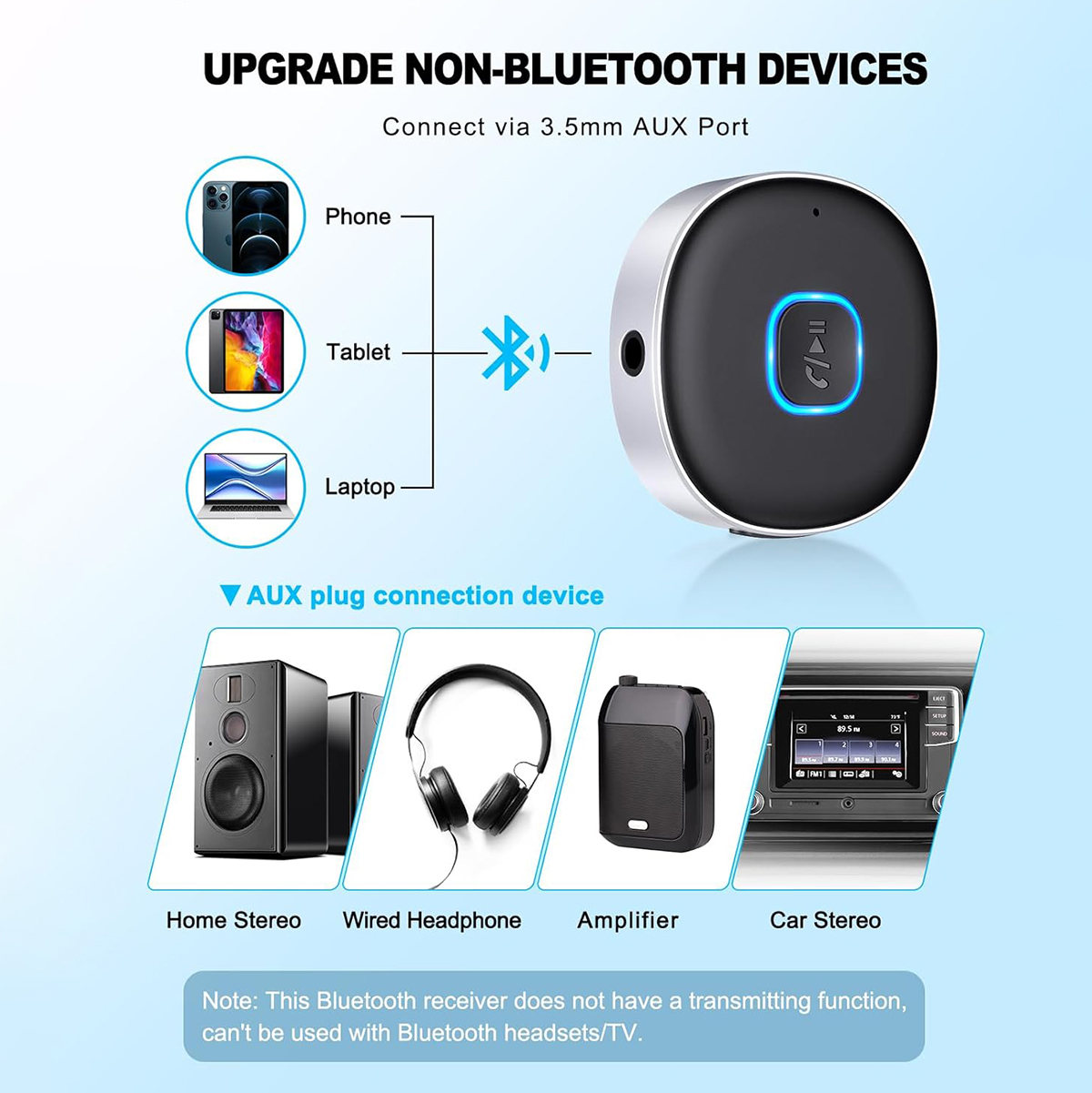 Car Bluetooth AUX Adapter, Min - Bluetooth Adapter Receiver ulasan dan harga