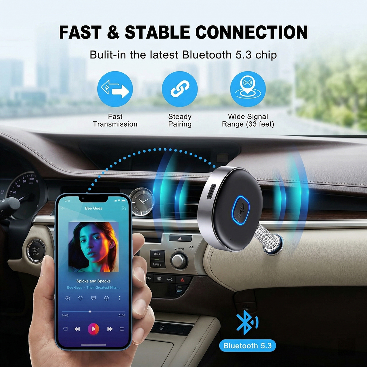 Car Bluetooth AUX Adapter, Min - Bluetooth Adapter Receiver ulasan dan harga