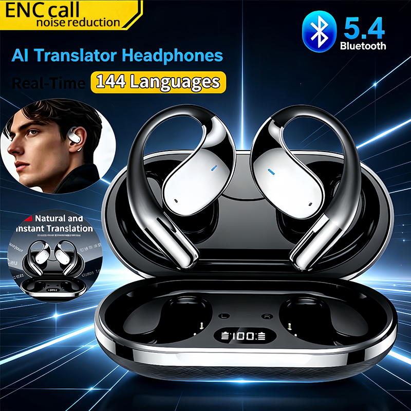 2026 New AI Translation Earbud - Bluetooth Headset On Ear ulasan dan harga