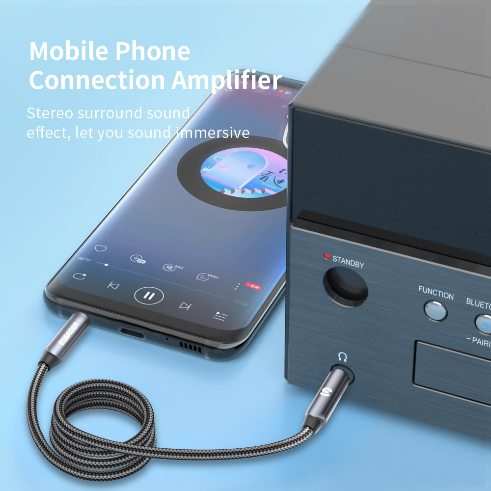 ESSAGER Headphone Extension Ca - Earphone Splitter Jack ulasan dan harga