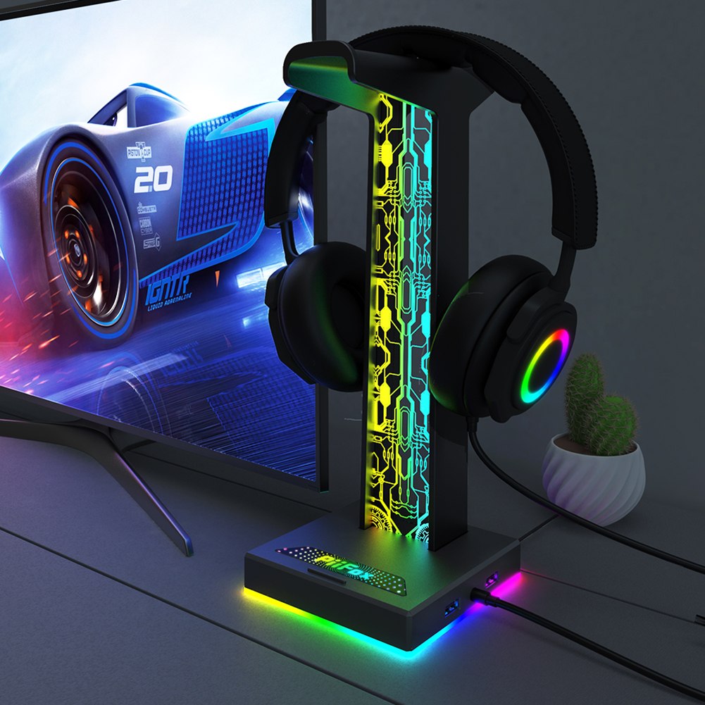 RGB Gaming Headphone Stand Dua - Gaming Headset Rgb ulasan dan harga