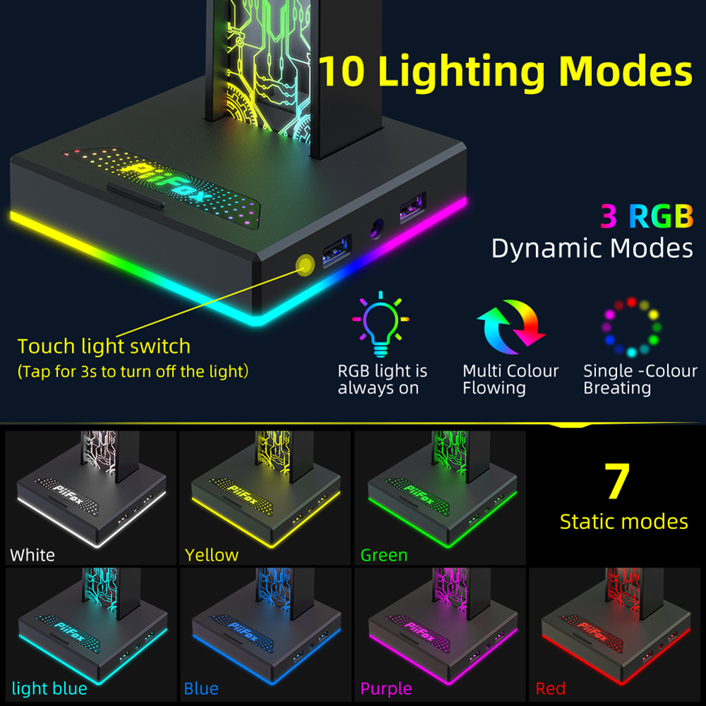 RGB Gaming Headphone Stand Dua - Gaming Headset Rgb ulasan dan harga
