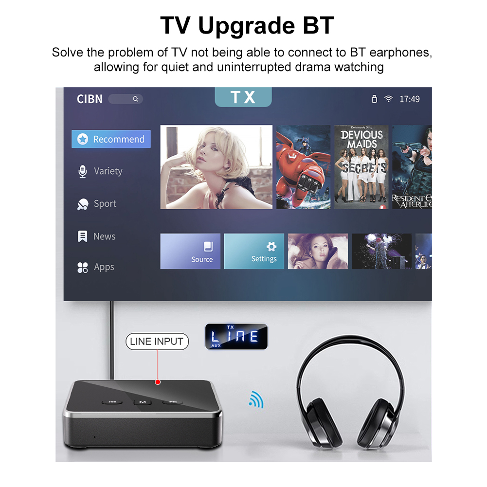 BT 5.4 Transmitter Receiver AU - Bluetooth Adapter Receiver ulasan dan harga