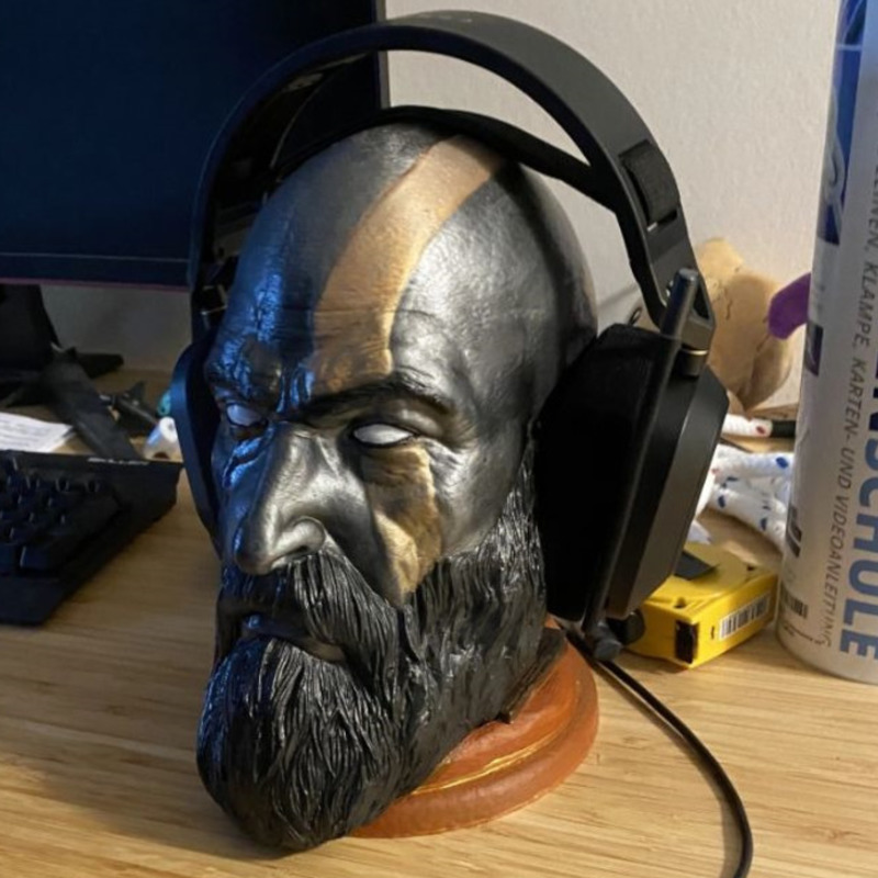 God Of War Kratos Statue Headp - Headphone Stand Desk ulasan dan harga