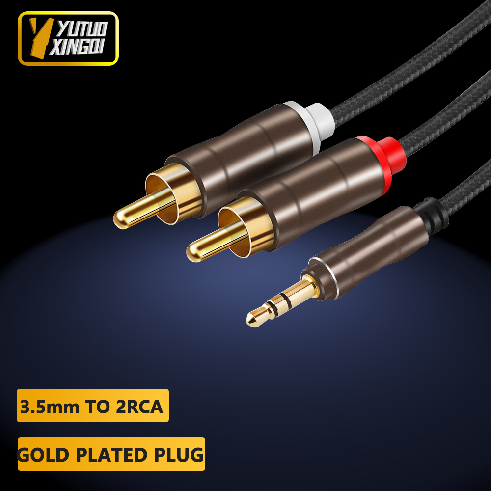 3.5 mm To 2RCA Double Lotus Au - Cable Extension 3.5 ulasan dan harga